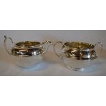 Silver sugar bowl and jug, Birmingham 19