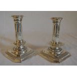 Pair of Britannia Standard Silver candle