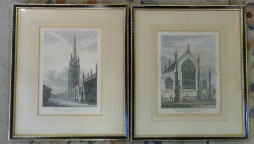 Two etchings by B Howlett 'Louth Steeple