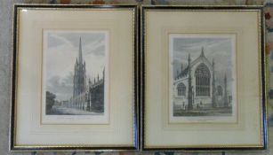 Two etchings by B Howlett 'Louth Steeple