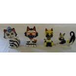 4 Lorna Bailey cat figures