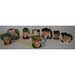 8 Royal Doulton miniature character jugs