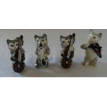 Beswick cat orchestra consisting of saxo