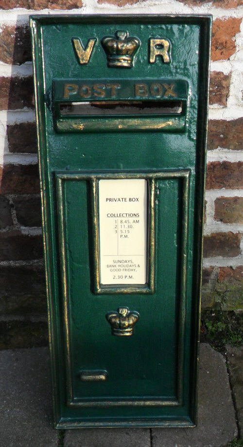 Green fibreglass letter box face plate