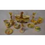 Blushware including candlesticks, gradua