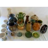 Various studio pottery