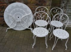 Garden table & 4 chairs (table base requ