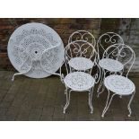 Garden table & 4 chairs (table base requ