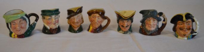 7 Royal Doulton miniature character jugs