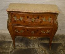 French 18th c. style inlaid bombe kingwo