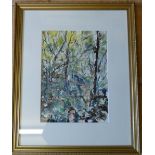 Watercolour of a woodland scene by Peter