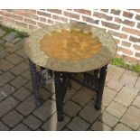 Indian brass top fold up table