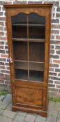 Small walnut veneer display cabinet