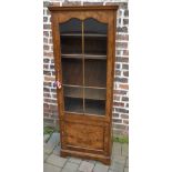 Small walnut veneer display cabinet