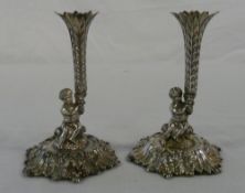 Pair of small silver specimen vases Shef