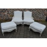 Pair of French style armchairs & matchin