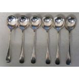6 silver soup spoons Sheffield 1929 Make