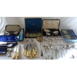 Various silver plate inc cutlery, cased