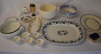 Meat plates, Noritake small tray, Coalport ginger jar, Royal Doulton saucers, Masons small plate