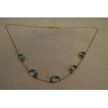 9ct gold & aquamarine pendant necklace