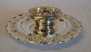 Silver rose bowl and stand/salver, Birmi