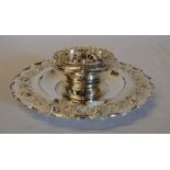 Silver rose bowl and stand/salver, Birmi