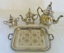 Silver plate tea service