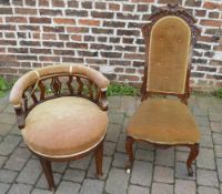 Late Victorian tub chair & a Victorian b