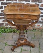 Victorian mahogany work table on turned