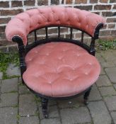 Victorian ebonised tub chair