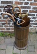 1930s umbrella stand & a selection of um