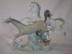 Lladro figure of a pair of horses