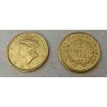 United States of America gold one dollar