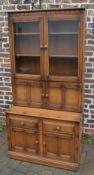 Ercol display bookcase on cabinet