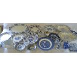 Assorted blue and white ceramics inc Del