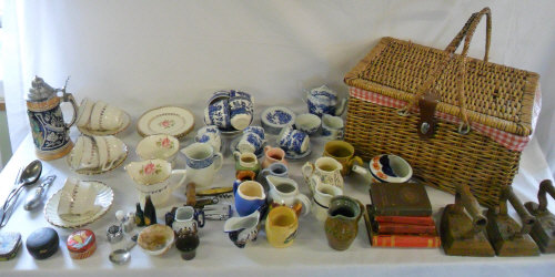 Various items inc ceramics, flat irons &