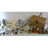 Various items inc ceramics, flat irons &