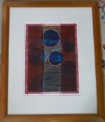 Abstract lithograph print entitled 'Requ