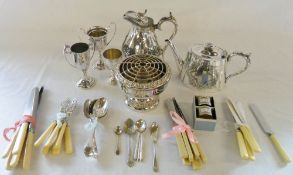 Various silver plate inc rose bowl, trop