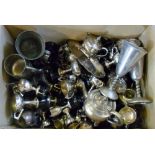 Large quantity of silver plate mainly tr