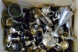 Large quantity of silver plate mainly tr