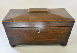 Victorian wooden sarcophagus shaped tea