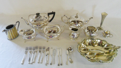 Various silver plate inc tea sets