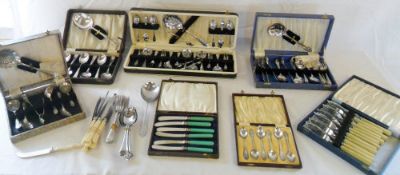 Assorted cased silver plate