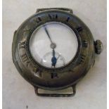 Silver half hunter trench watch marked '