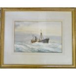 Watercolour of a Grimsby Trawler by Davi