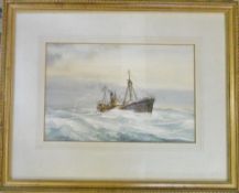 Watercolour of a Grimsby Trawler by Davi