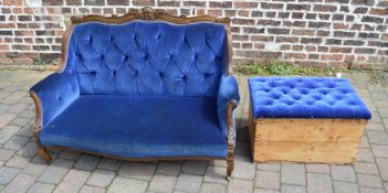 Edwardian / Victorian 2 seater sofa & a