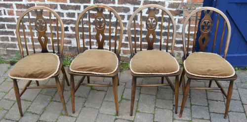 4 Ercol Prince of Wales feathers chairs