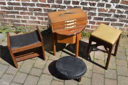 1930s sewing table, small set of drawers